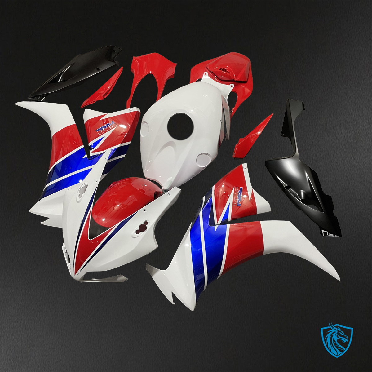 Honda CBR1000RR (2012-2016) White, Red & Blue Fairings Kit - Aftermarket ABS Bodywork