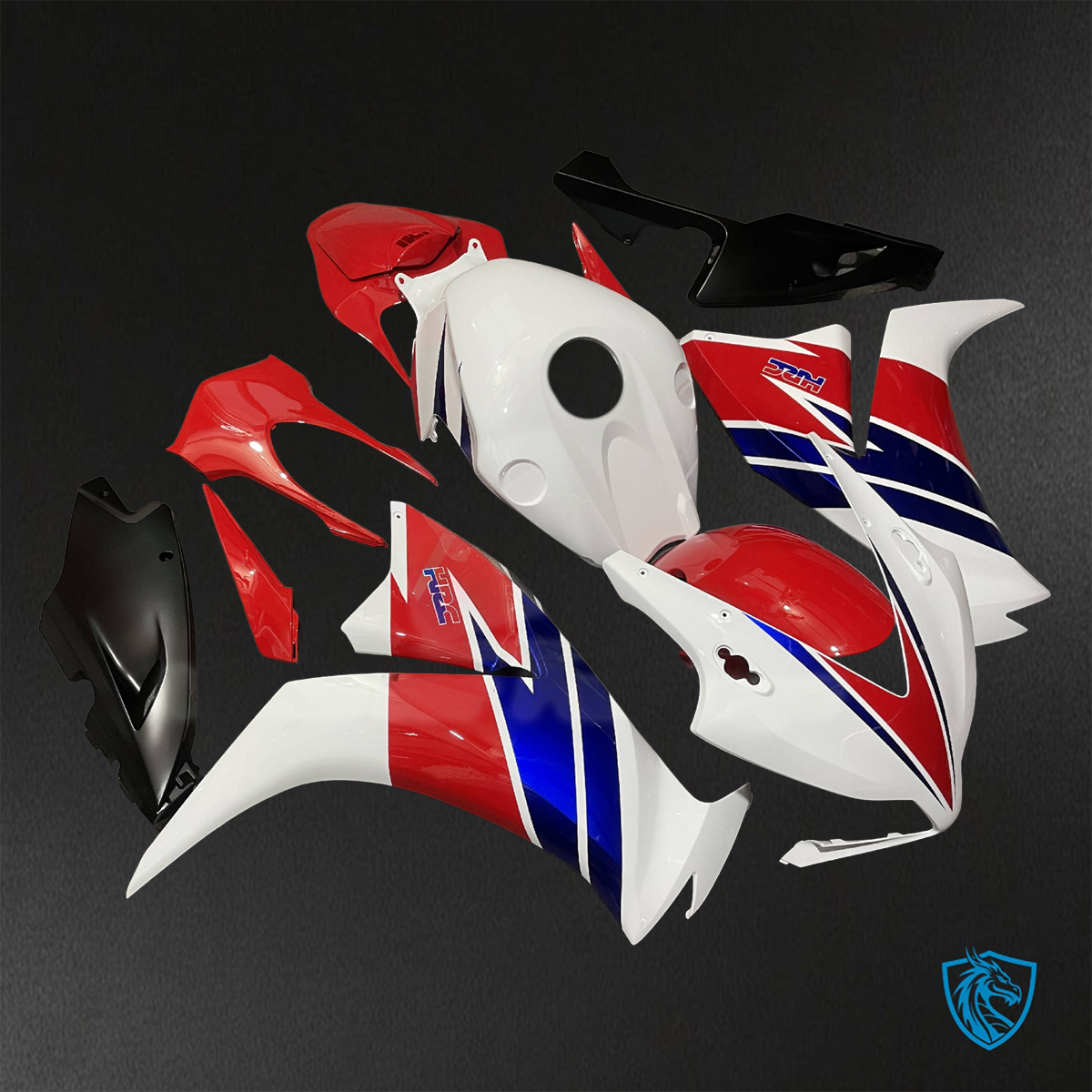 Honda CBR1000RR (2012-2016) White, Red & Blue Fairings Kit - Aftermarket ABS Bodywork