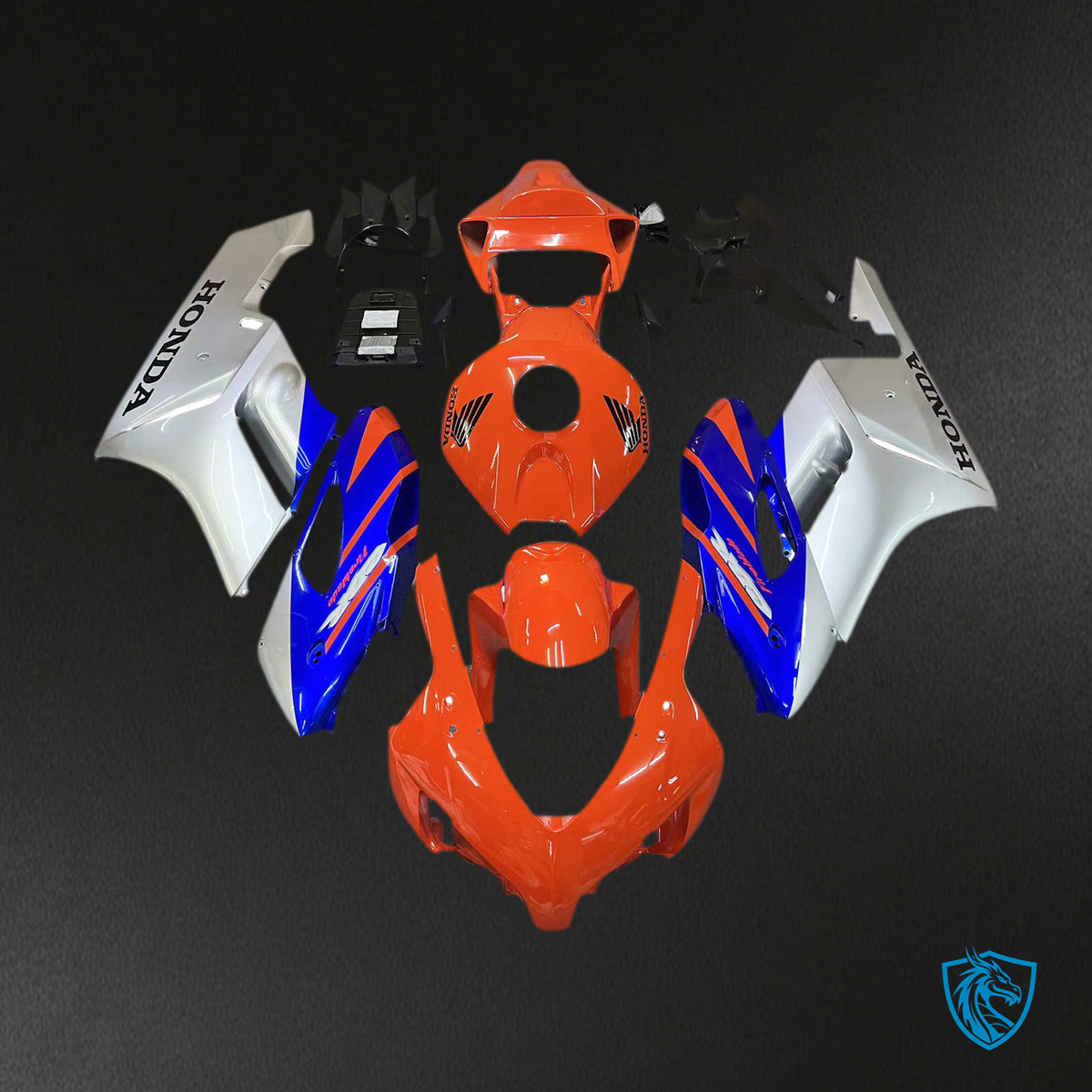 Honda CBR1000RR (2004-2005) Red, Blue & Silver - Custom ABS Fairing Kit