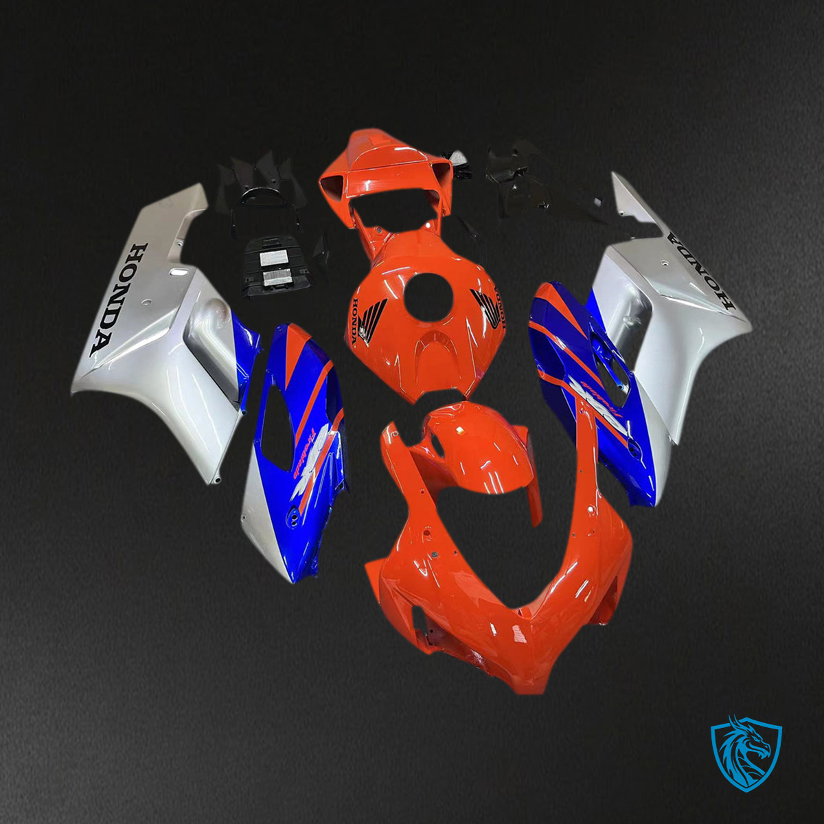 Honda CBR1000RR (2004-2005) Red, Blue & Silver - Custom ABS Fairing Kit