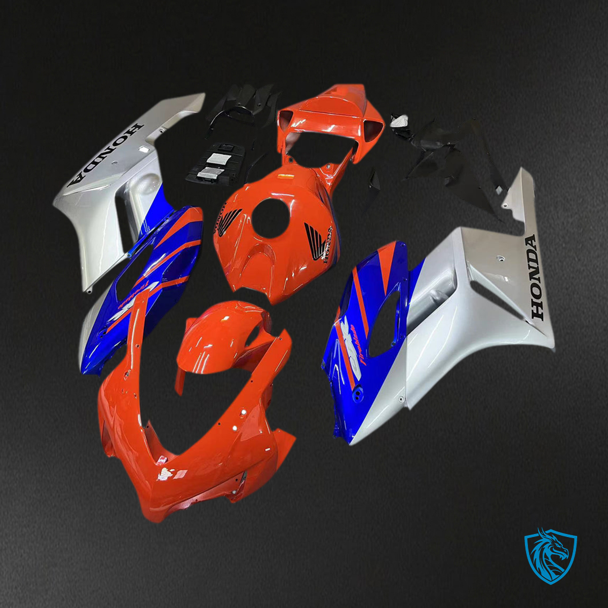 Honda CBR1000RR (2004-2005) Red, Blue & Silver - Custom ABS Fairing Kit