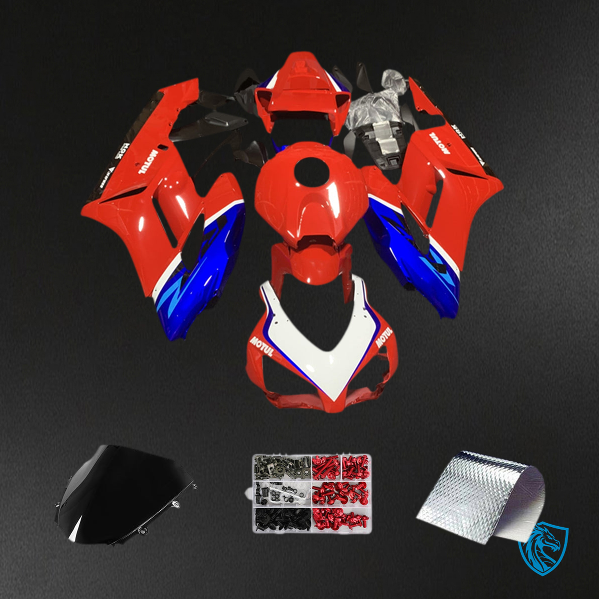 Honda CBR1000RR (2004-2005) Red, Blue & White Fairing Kit - Aftermarket ABS Bodywork
