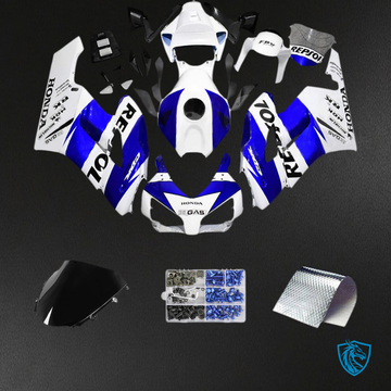 Honda CBR1000RR (2004-2005) White & Blue Fairing Kit | ABS Bodywork