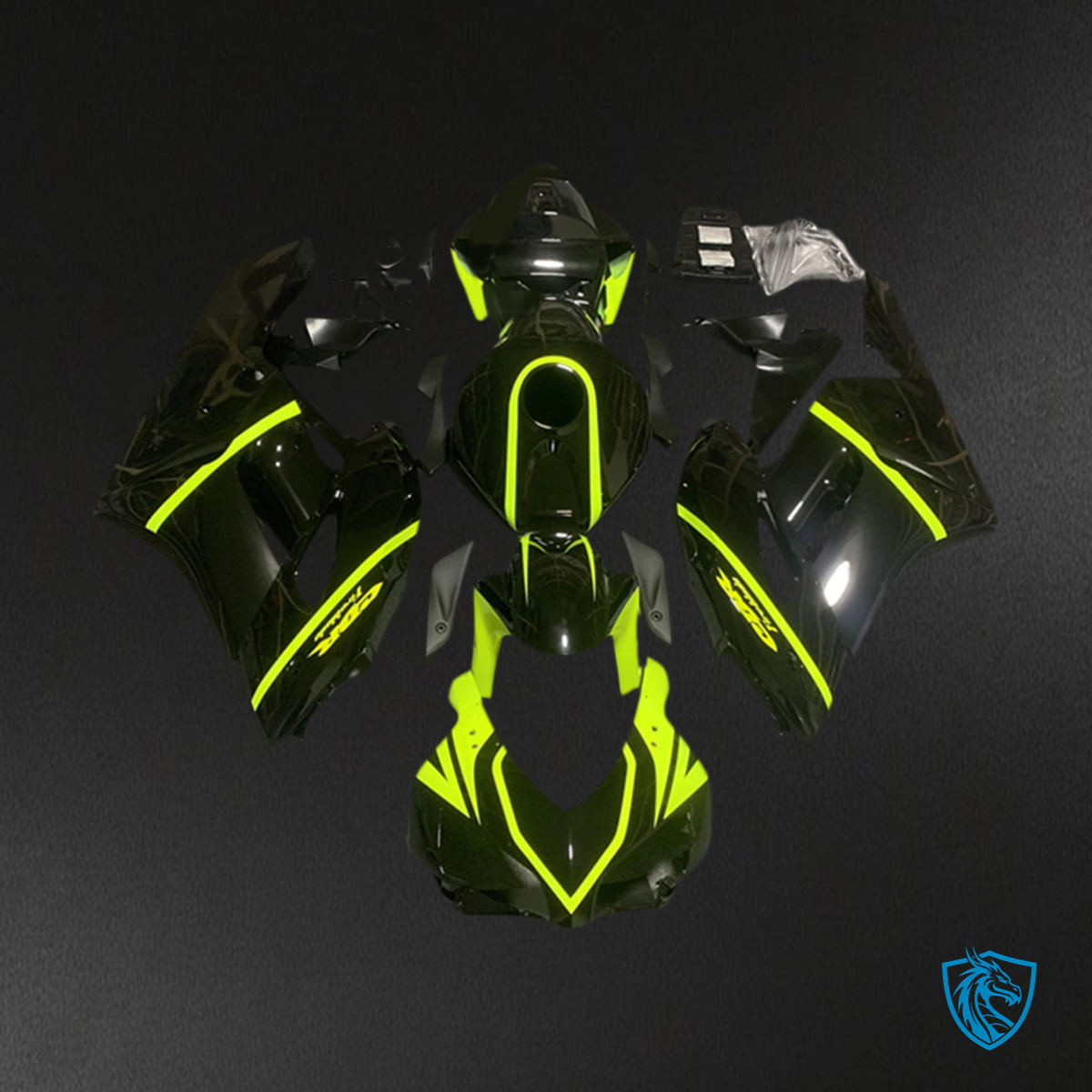 Honda CBR1000RR (2004-2005) Black & Neon Yellow Fairing Kit | ABS Bodywork