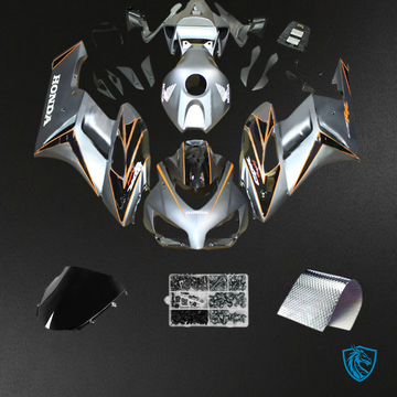Honda CBR1000RR (2004-2005) Black, Gray & Orange Fairing Kit - Aftermarket ABS Bodywork