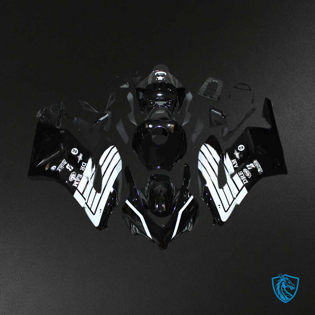 Honda CBR1000RR (2004-2005) Black & White - Custom ABS Fairing Kit