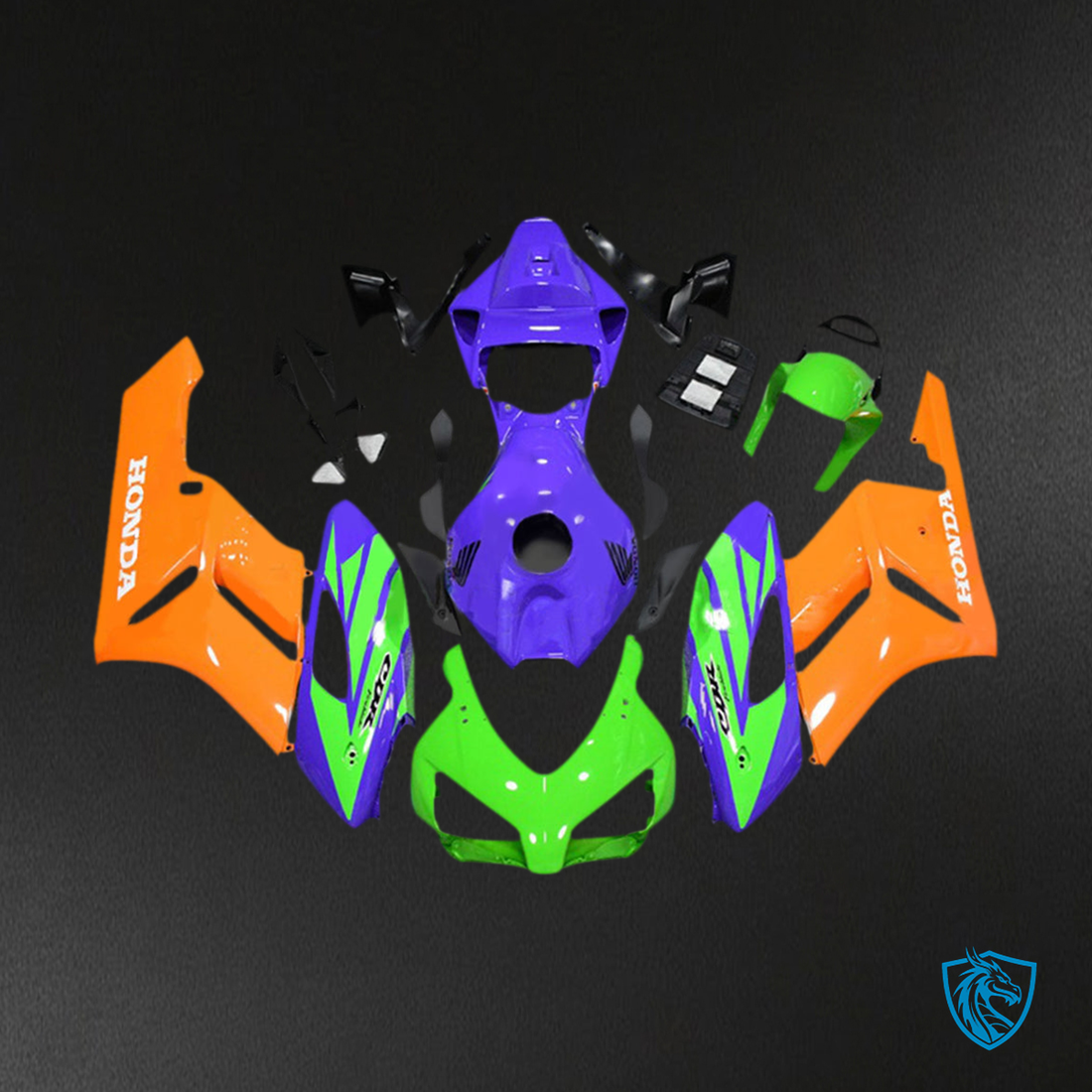 Honda CBR1000RR (2004-2005) Purple, Orange & Green Fairing Kit | ABS Bodywork