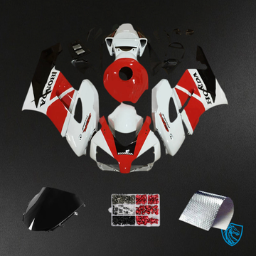 Honda CBR1000RR (2004-2005) White & Red Fairing Kit - Aftermarket ABS Bodywork