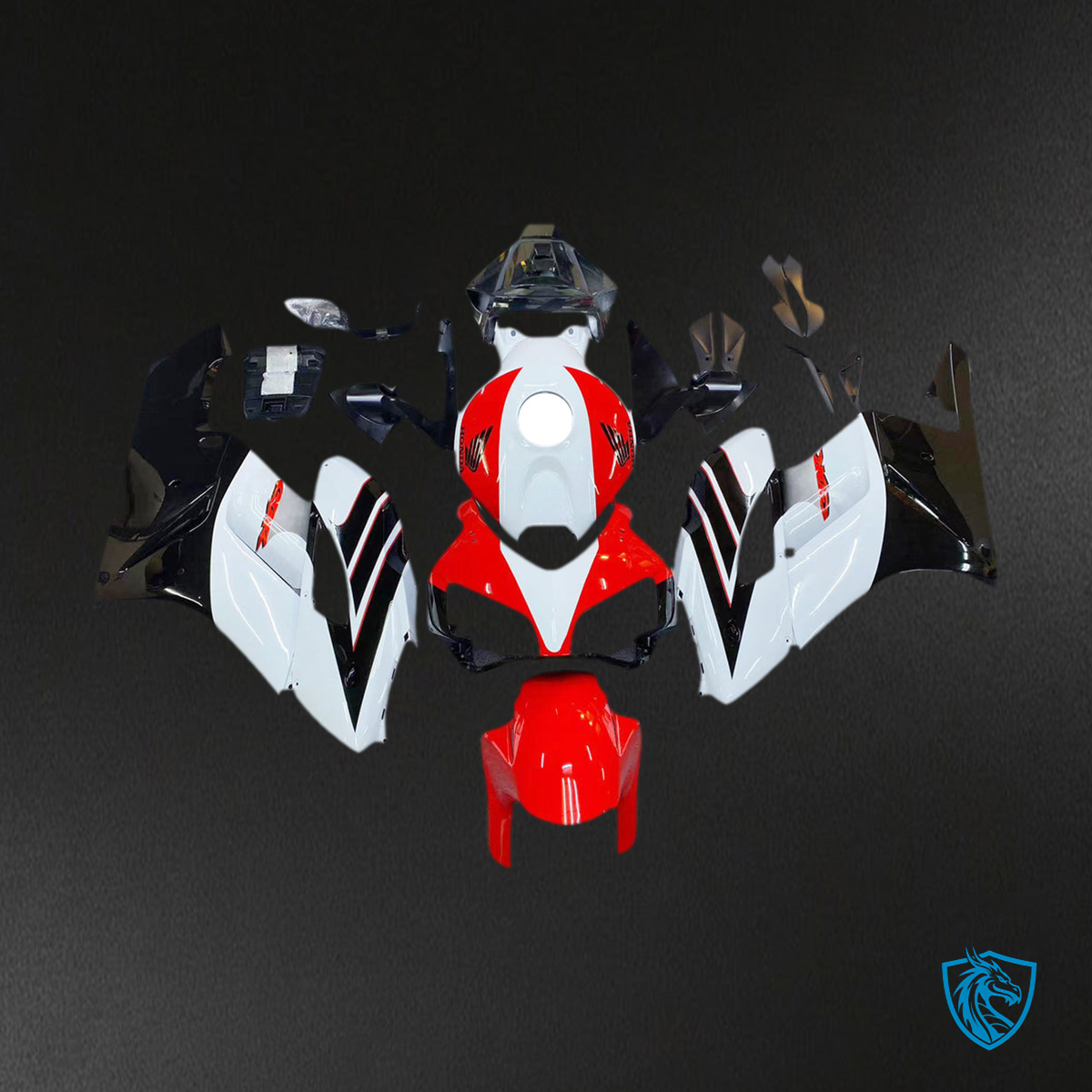Honda CBR1000RR (2004-2005) White, Red & Black Fairing Kit - Aftermarket ABS Bodywork
