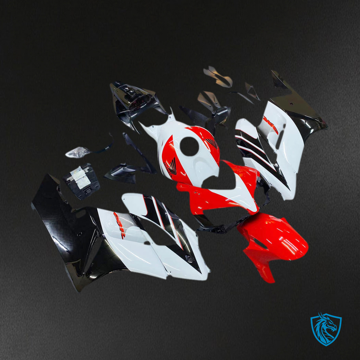 Honda CBR1000RR (2004-2005) White, Red & Black Fairing Kit - Aftermarket ABS Bodywork