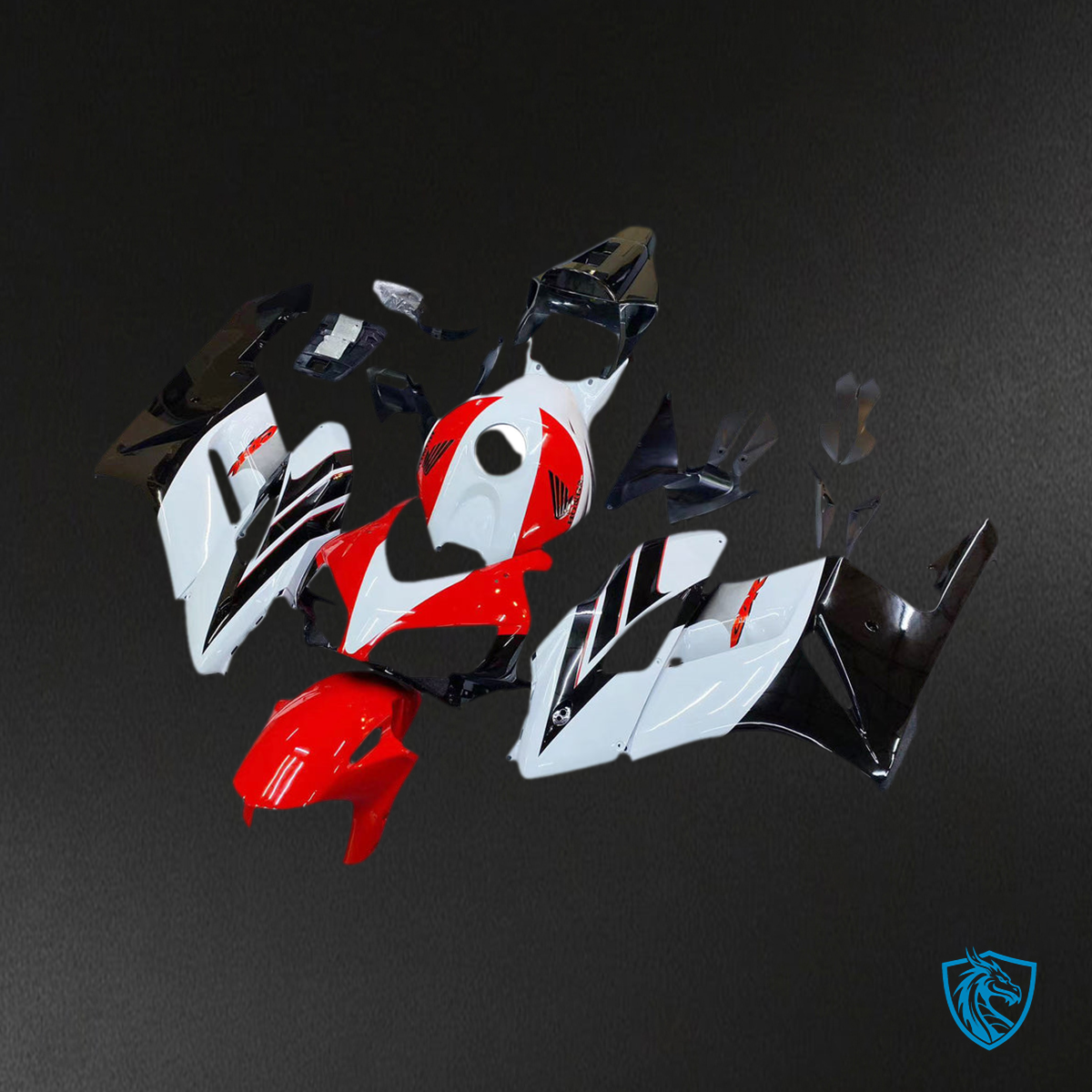 Honda CBR1000RR (2004-2005) White, Red & Black Fairing Kit - Aftermarket ABS Bodywork
