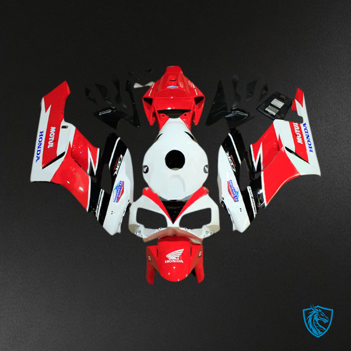 Honda CBR1000RR (2004-2005) White, Red & Black Fairing Kit | ABS Bodywork