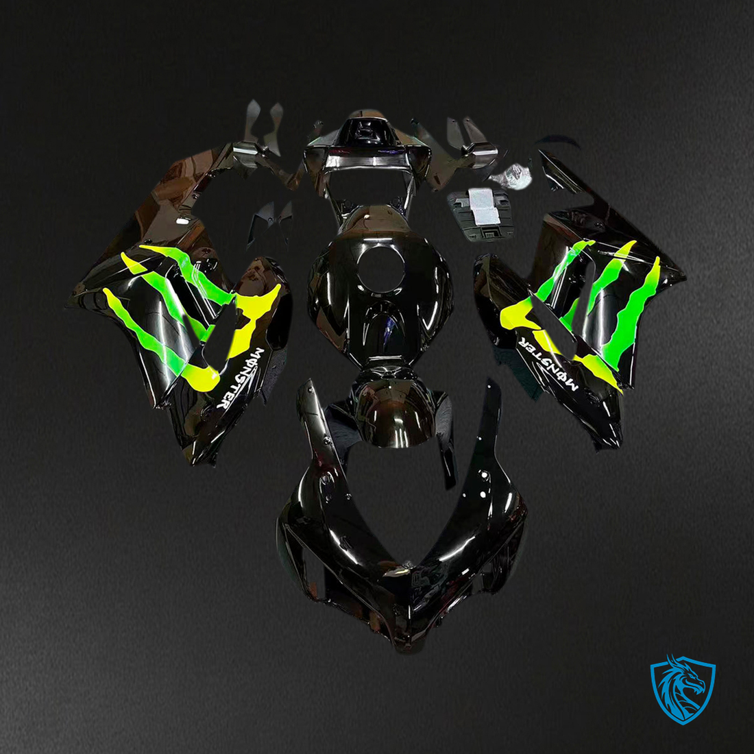 Honda CBR1000RR (2004-2005) Black & Green - MERGEment Motorcycle Fairings Kit