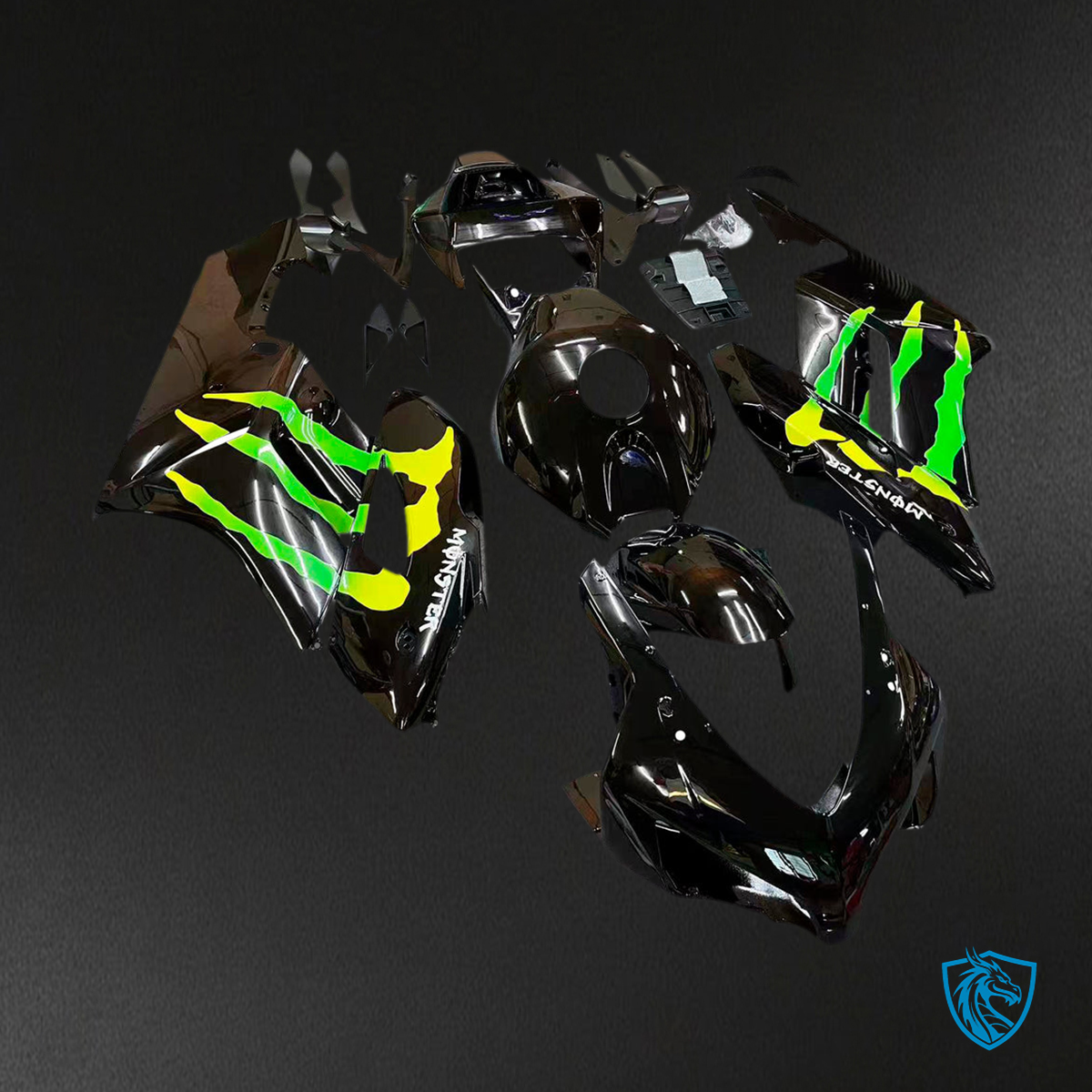 Honda CBR1000RR (2004-2005) Black & Green - MERGEment Motorcycle Fairings Kit