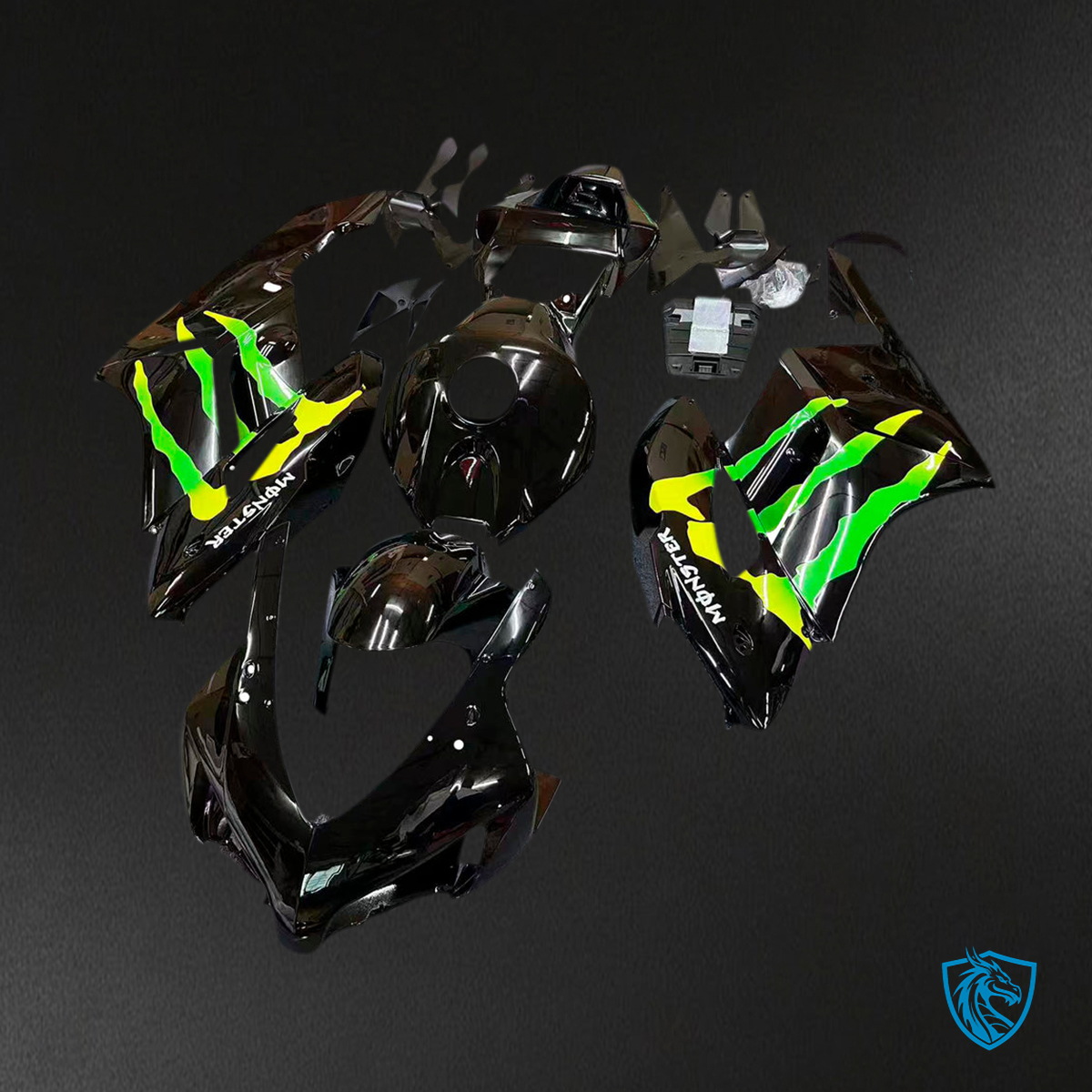 Honda CBR1000RR (2004-2005) Black & Green - MERGEment Motorcycle Fairings Kit