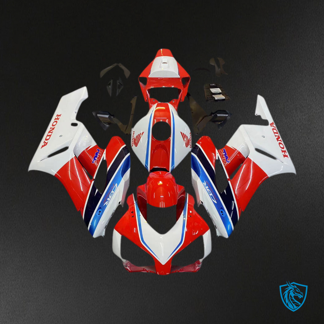 Honda CBR1000RR (2004-2005) White & Red - Custom ABS Fairing Kit