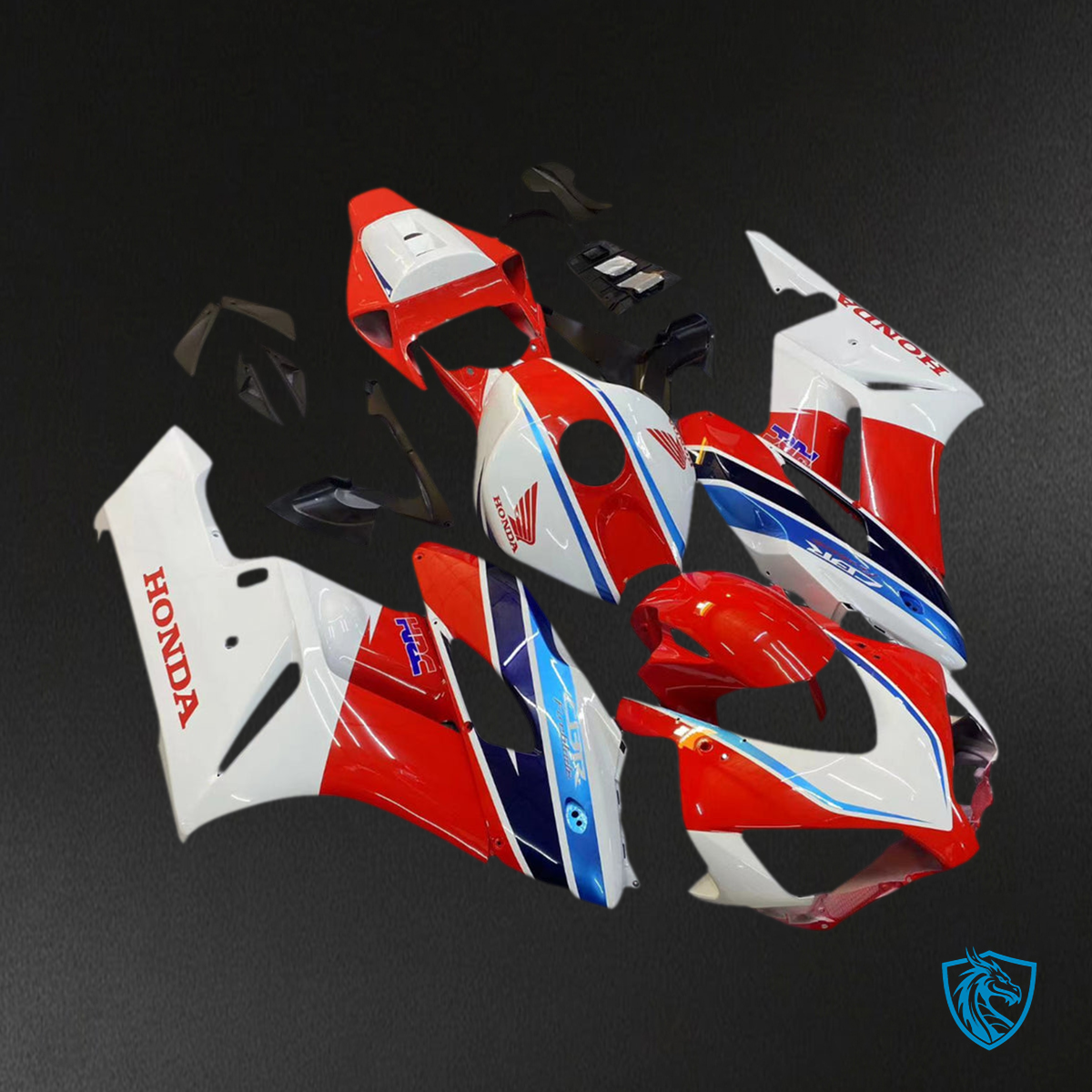 Honda CBR1000RR (2004-2005) White & Red - Custom ABS Fairing Kit