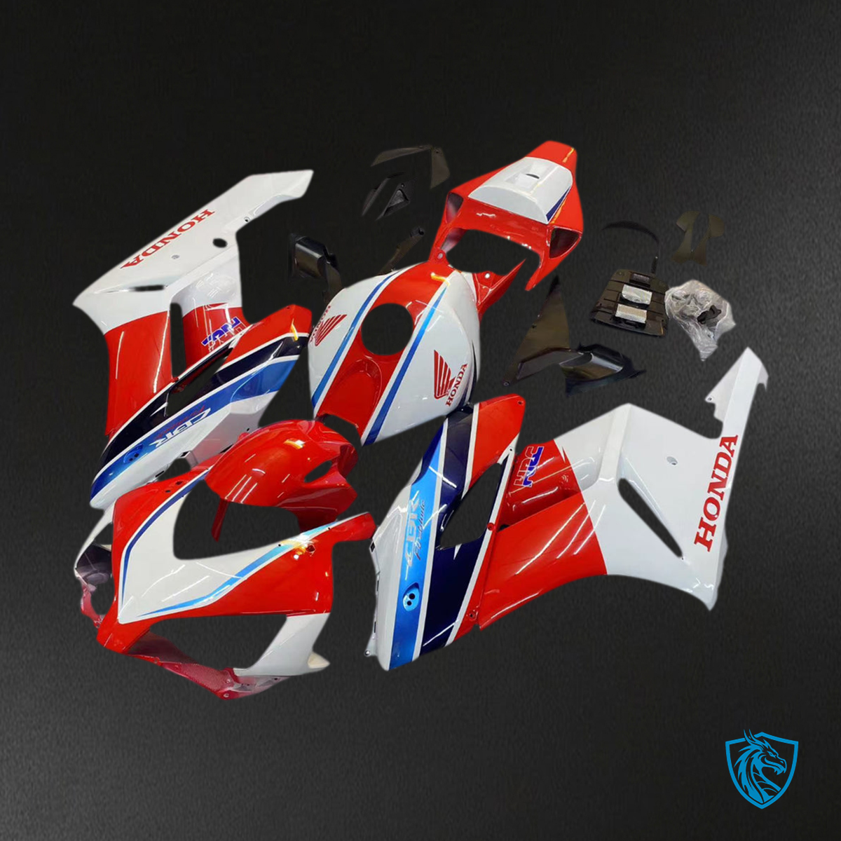Honda CBR1000RR (2004-2005) White & Red - Custom ABS Fairing Kit