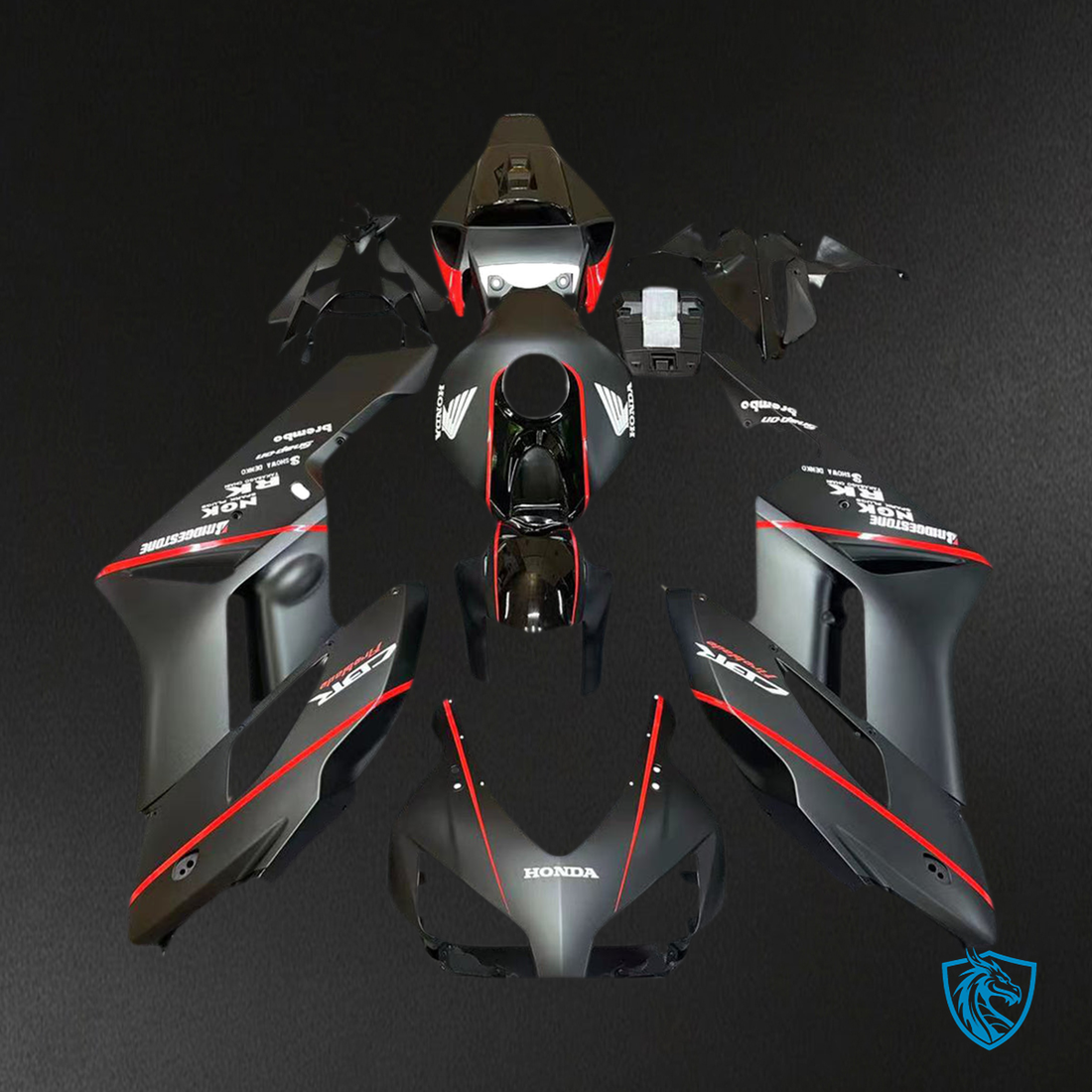 Honda CBR1000RR (2004-2005) Black & Red Fairing Kit | ABS Bodywork
