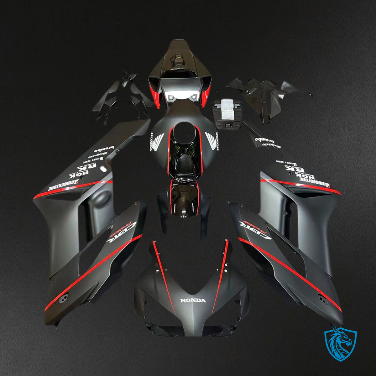 Honda CBR1000RR (2004-2005) Black & Red Fairing Kit | ABS Bodywork