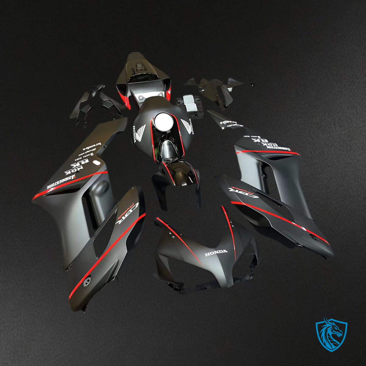 Honda CBR1000RR (2004-2005) Black & Red Fairing Kit | ABS Bodywork