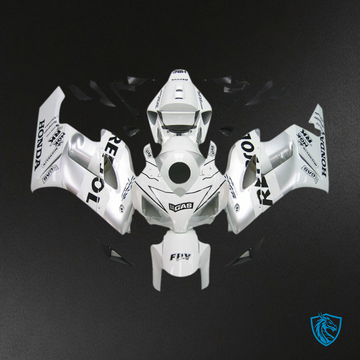 Honda CBR 1000 RR, (2004-2005) Fairings - White, With Black - ABS Bodywork