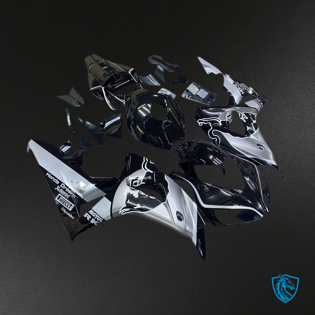 Honda CBR1000RR (2006-2007) Black & Silver - MERGEment Motorcycle Fairings Kit