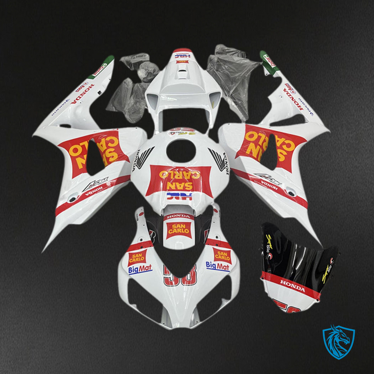 Honda CBR1000RR (2006-2007) White & Red Fairing Kit | ABS Bodywork