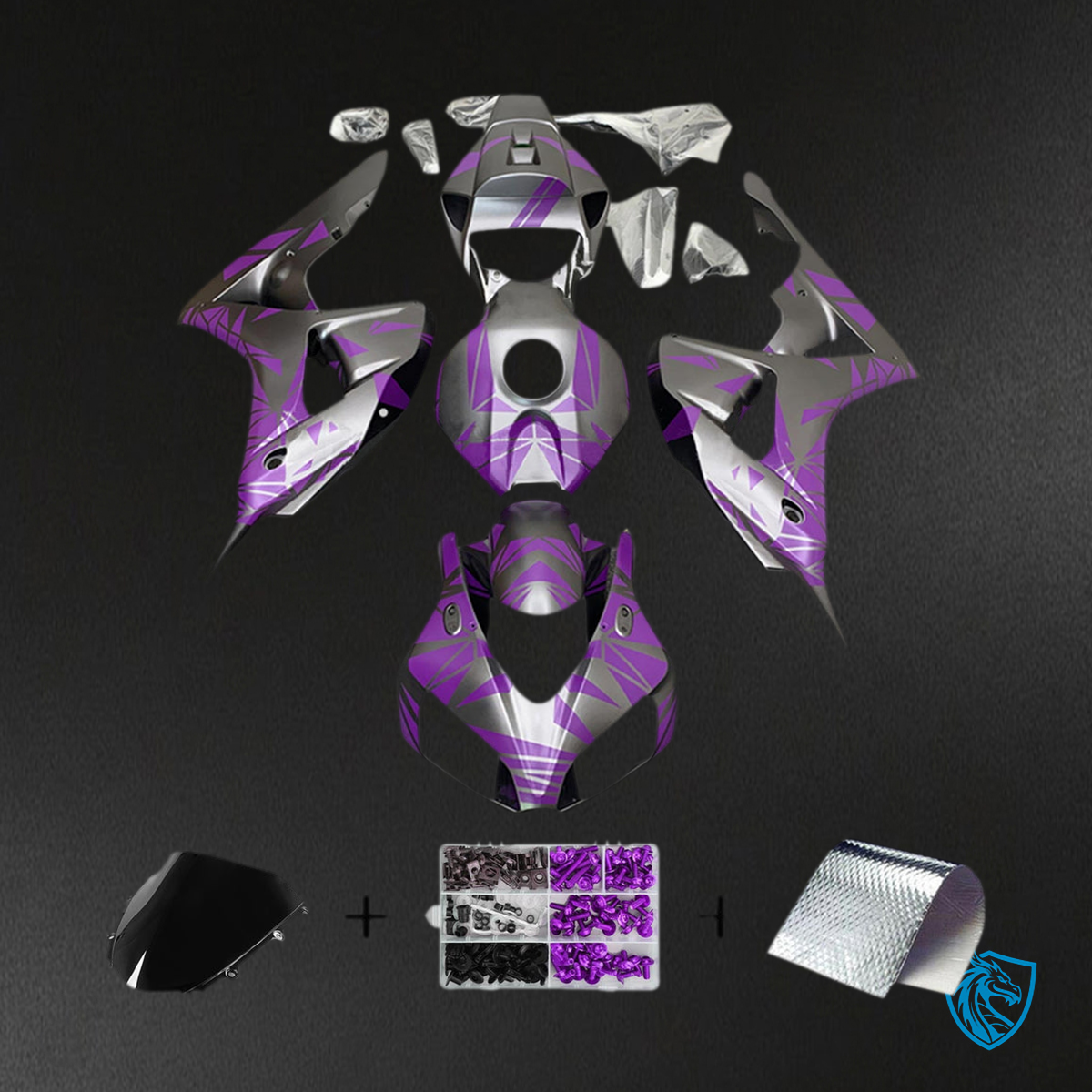 Honda CBR1000RR (2006-2007) Gray & Purple Fairing Kit | ABS Bodywork