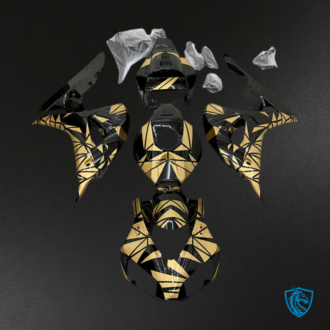 Honda CBR1000RR (2006-2007) Black & Gold Fairing Kit | ABS Bodywork