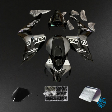 Honda CBR1000RR (2006-2007) Black & Silver Repsol Fairing Kit - Aftermarket ABS Bodywork