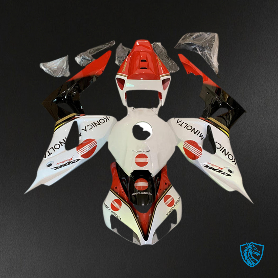 Honda CBR1000RR (2006-2007) White, Red & Black - Custom ABS Fairing Kit