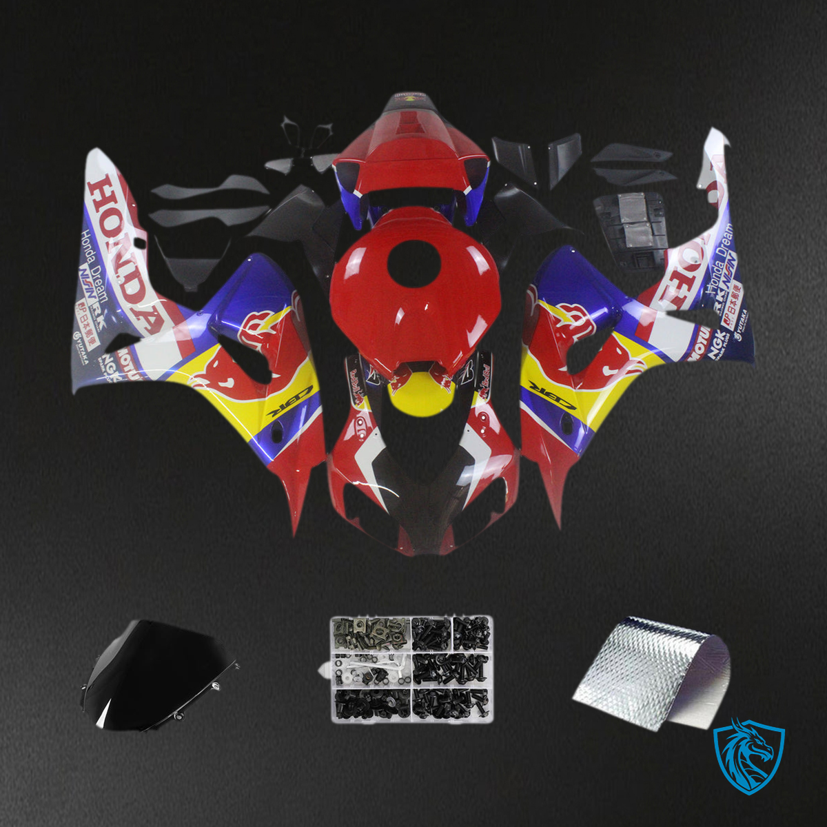 Honda CBR1000RR (2006-2007) Red, Blue & Yellow - Custom ABS Fairing Kit