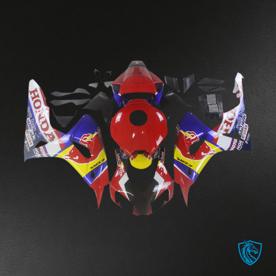 Honda CBR1000RR (2006-2007) Red, Blue & Yellow - Custom ABS Fairing Kit