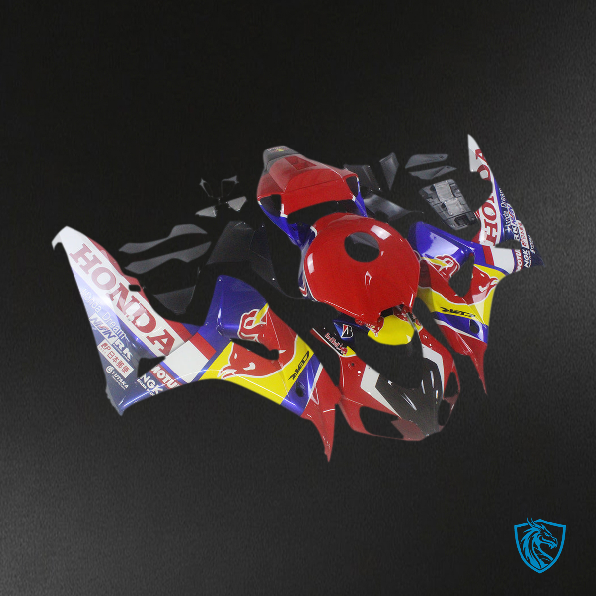 Honda CBR1000RR (2006-2007) Red, Blue & Yellow - Custom ABS Fairing Kit