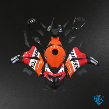 Honda CBR 1000 RR, (2008-2011) Fairings Kit -  Black and Orange - ABS Bodywork