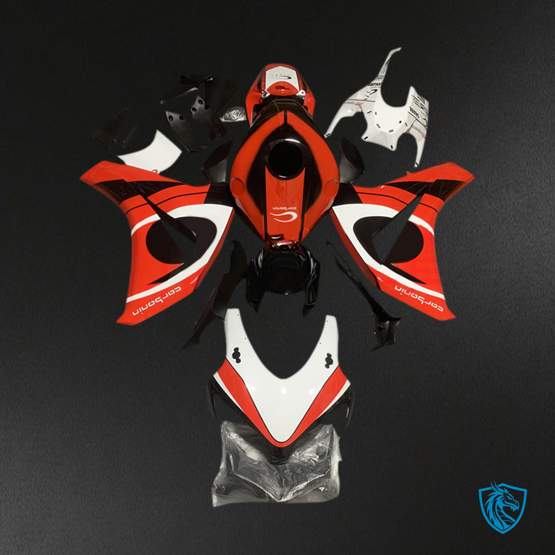 Honda CBR1000RR (2008-2011) Red & White Fairing Kit - Aftermarket ABS Bodywork