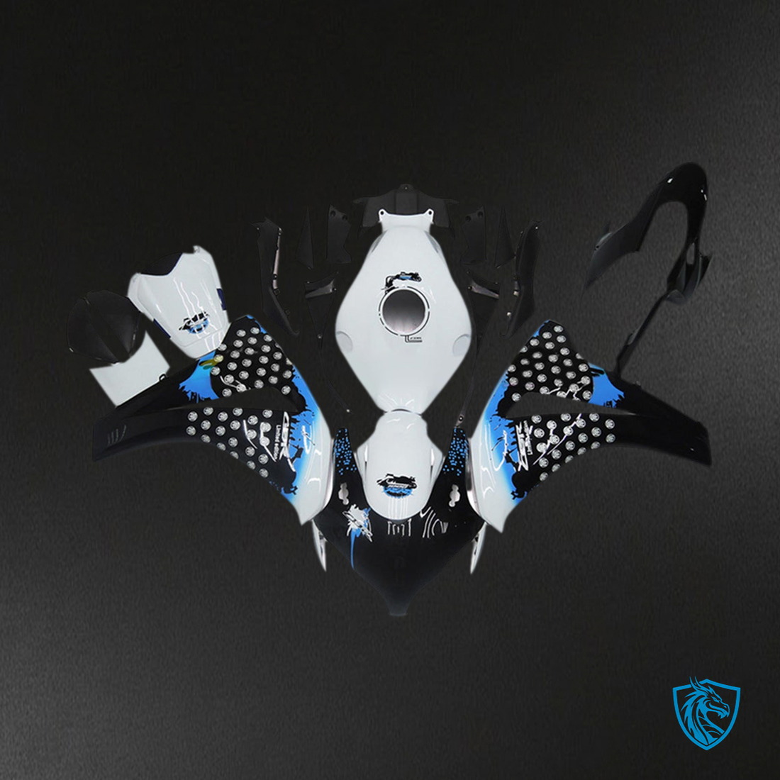 Honda CBR1000RR (2008-2011) White & Black - Custom ABS Fairing Kit