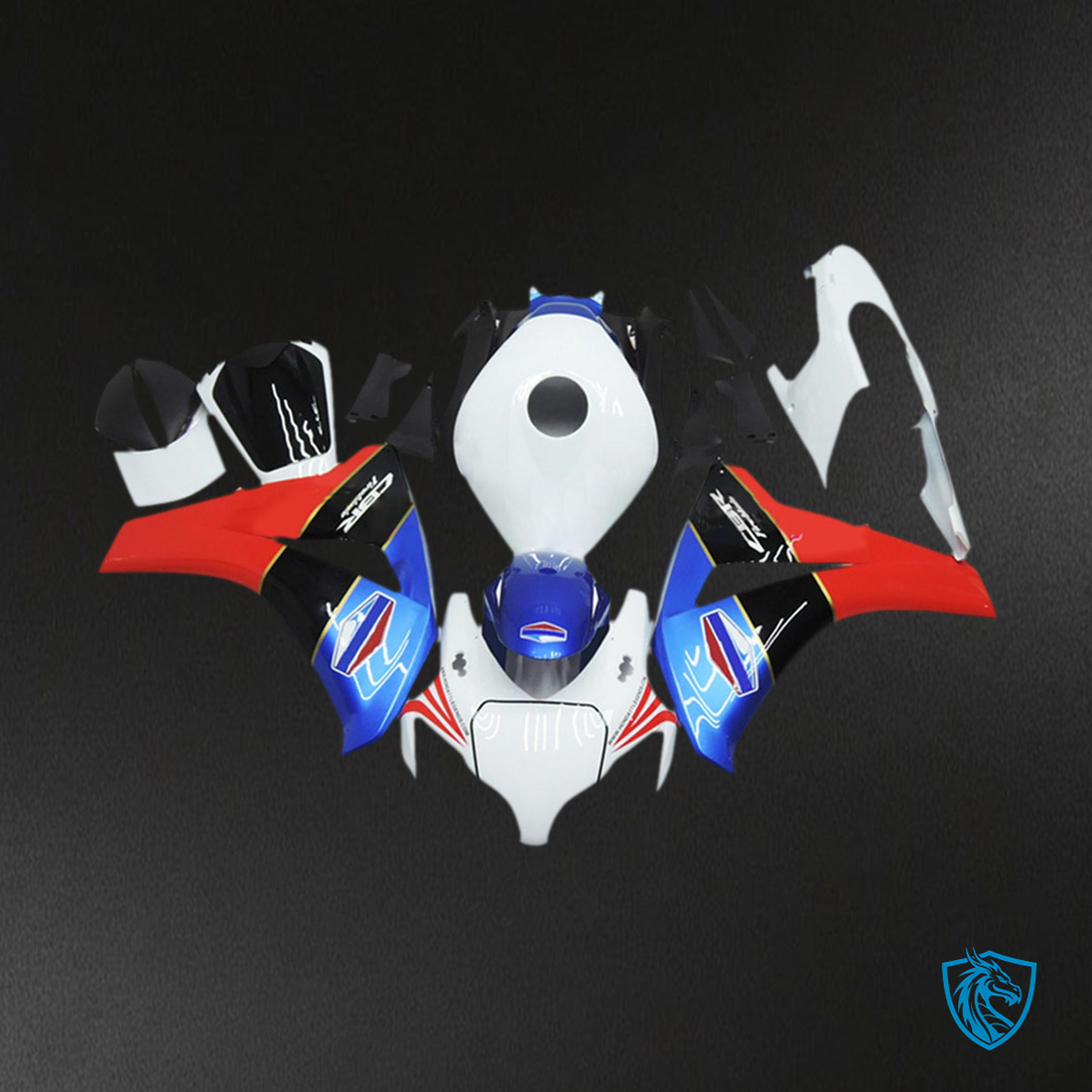 Honda CBR1000RR (2008-2011) White, Red & Blue - MERGEment Motorcycle Fairings Kit