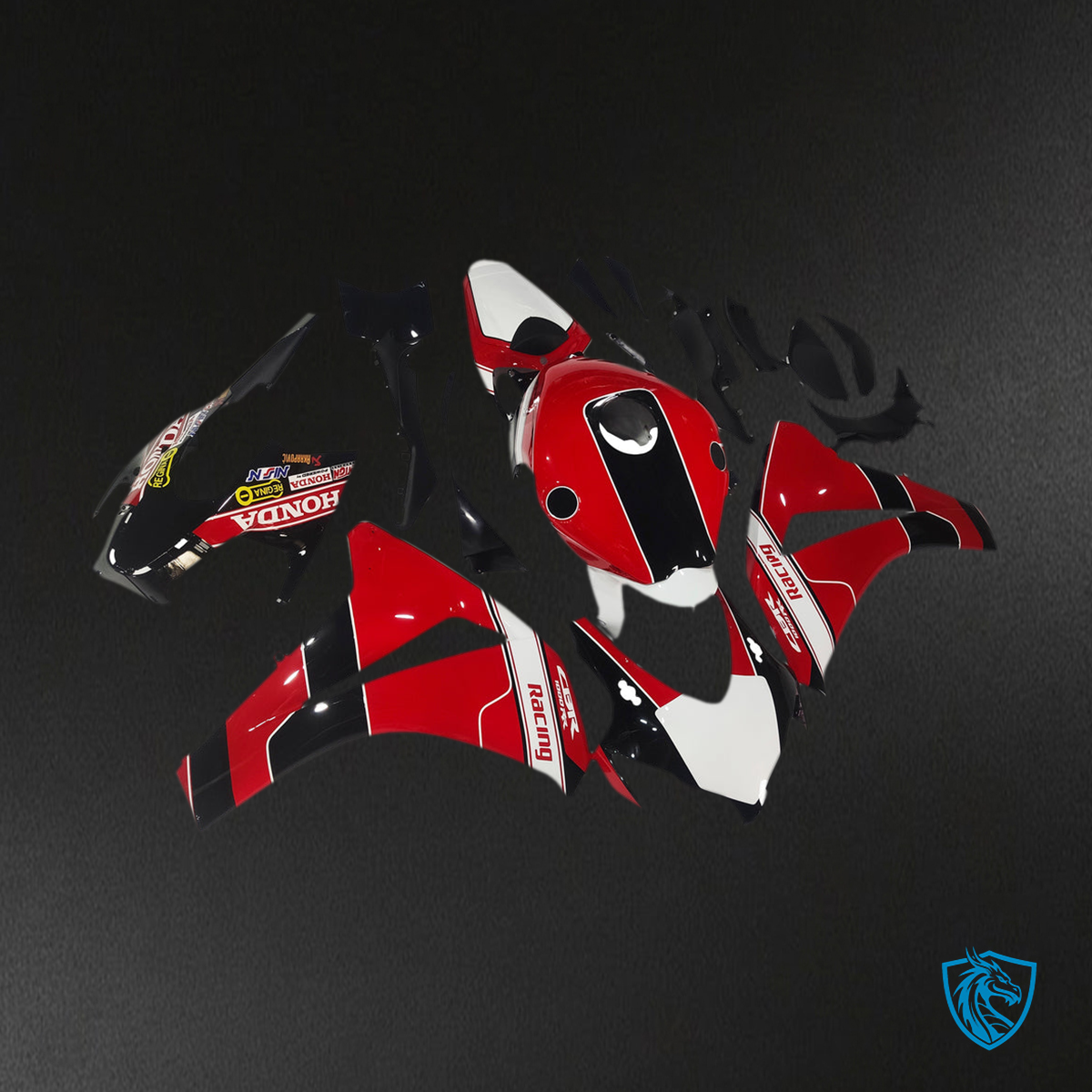Honda CBR1000RR (2008-2011) White, Red & Black Fairing Kit - Aftermarket ABS Bodywork