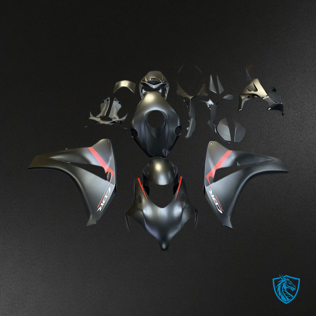 Honda CBR1000RR (2008-2011) Matte Black & Red - MERGEment Motorcycle Fairings Kit