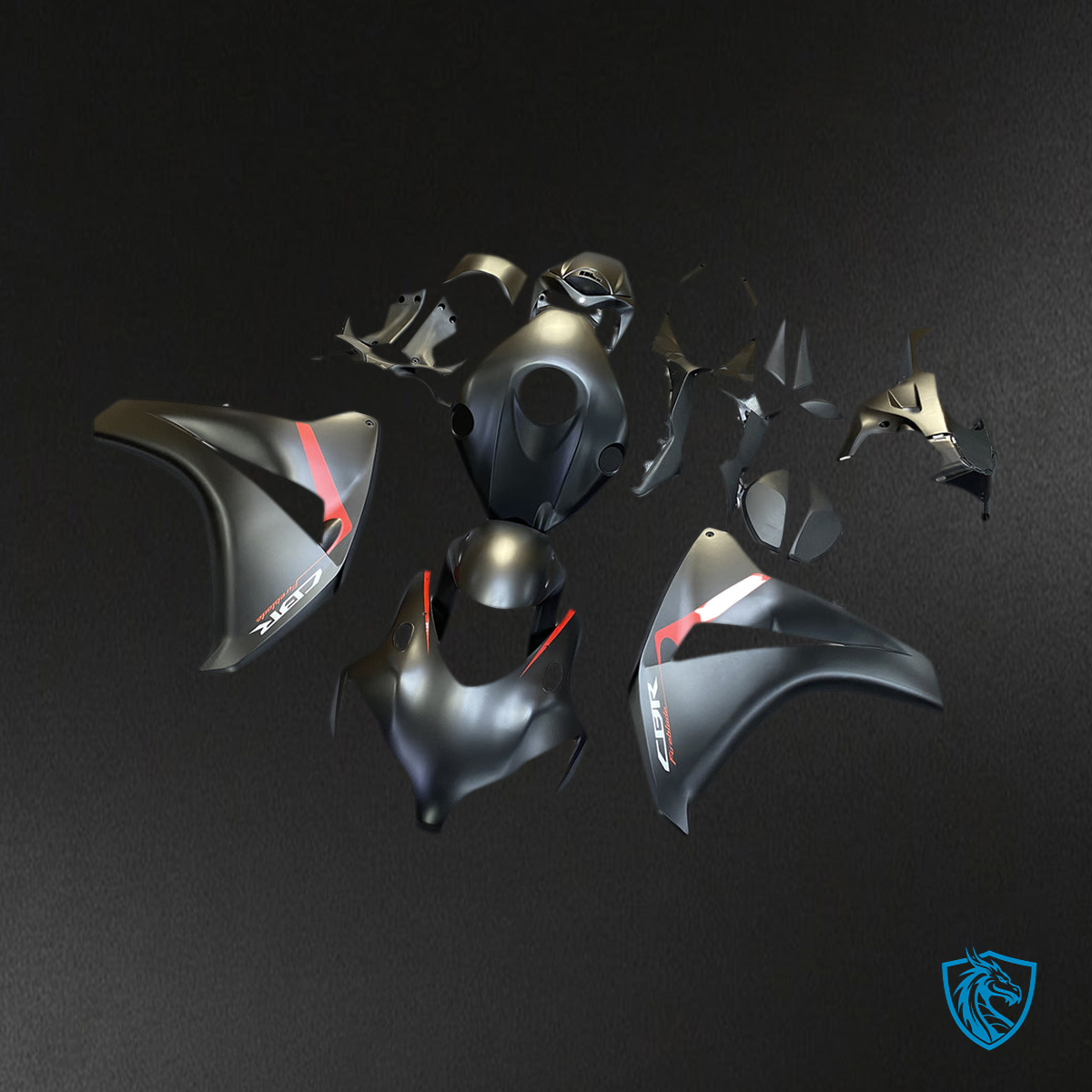 Honda CBR1000RR (2008-2011) Matte Black & Red - MERGEment Motorcycle Fairings Kit