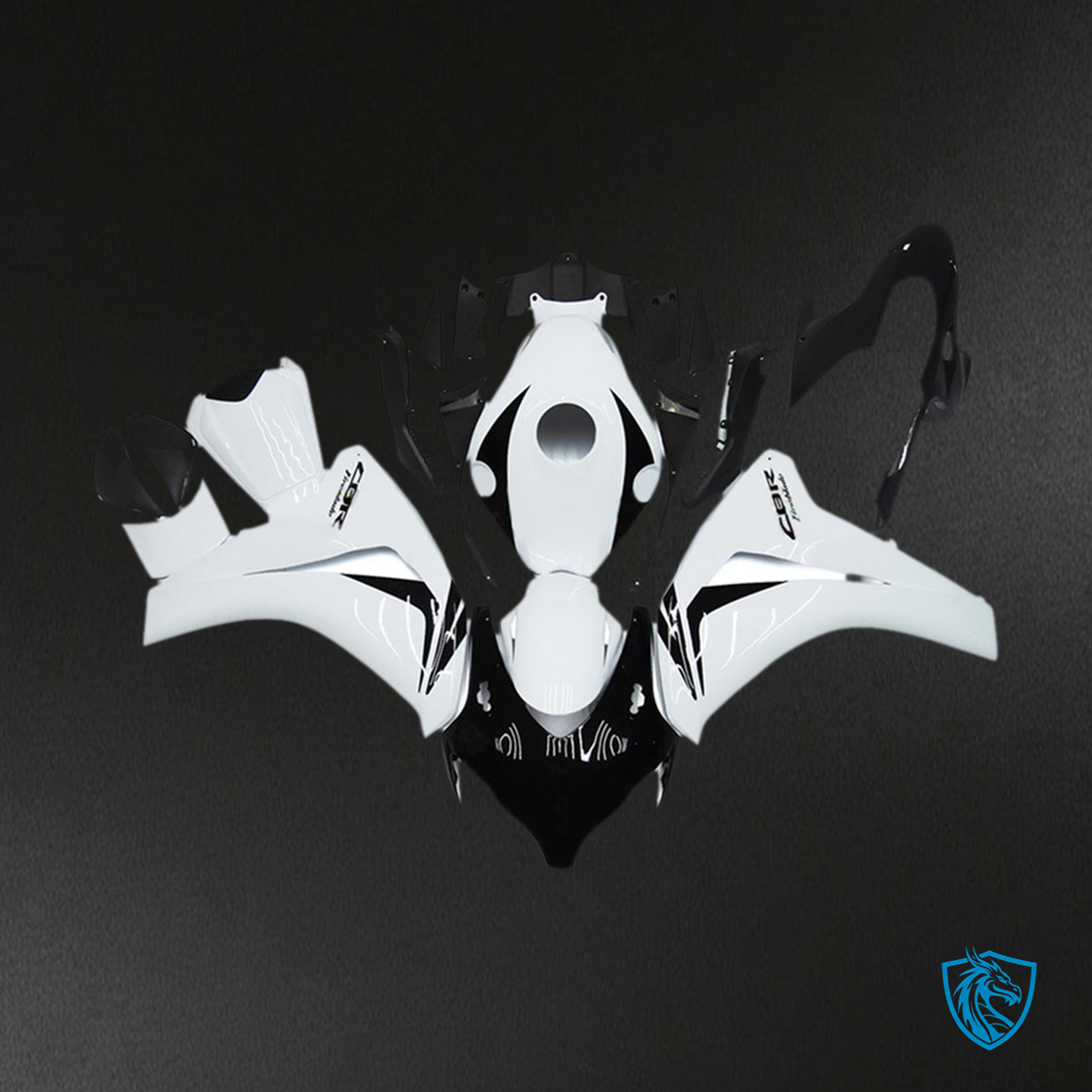 Honda CBR1000RR (2008-2011) White & Black Fairing Kit - Aftermarket ABS Bodywork