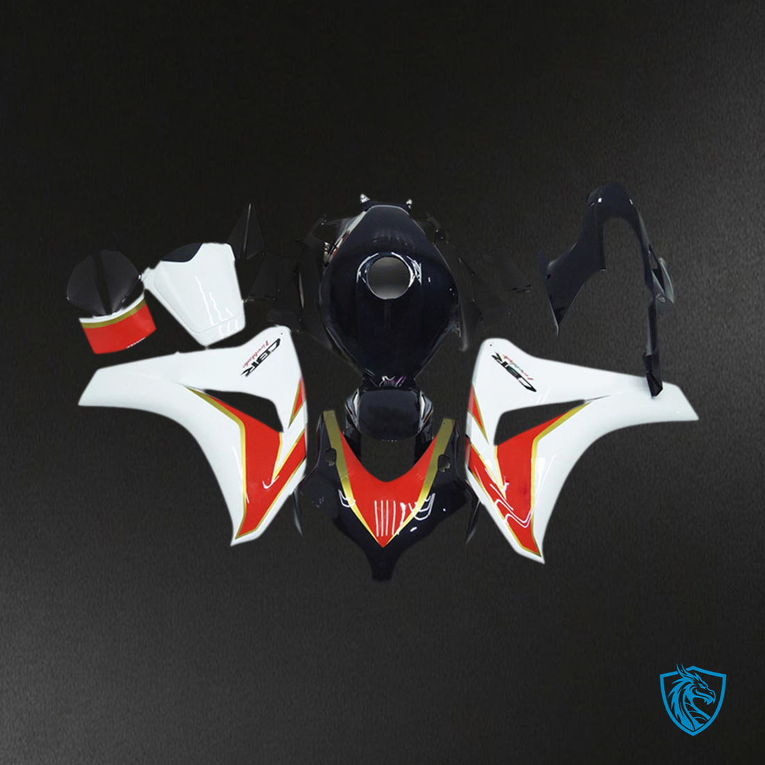 Honda CBR1000RR (2008-2011) White, Black & Red - MERGEment Motorcycle Fairings Kit
