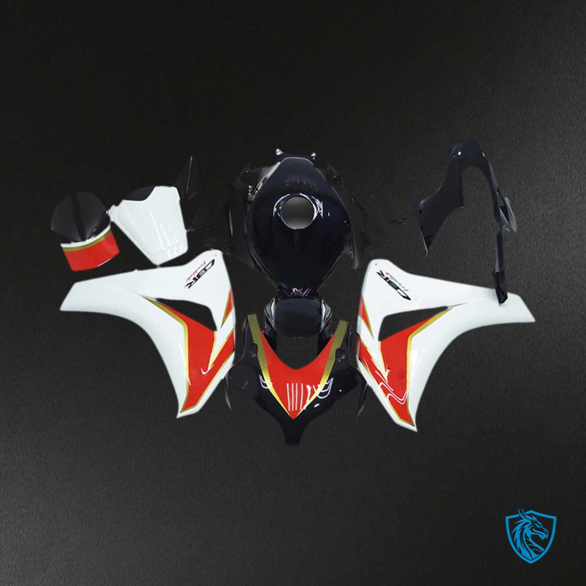Honda CBR1000RR (2008-2011) White, Black & Red - MERGEment Motorcycle Fairings Kit