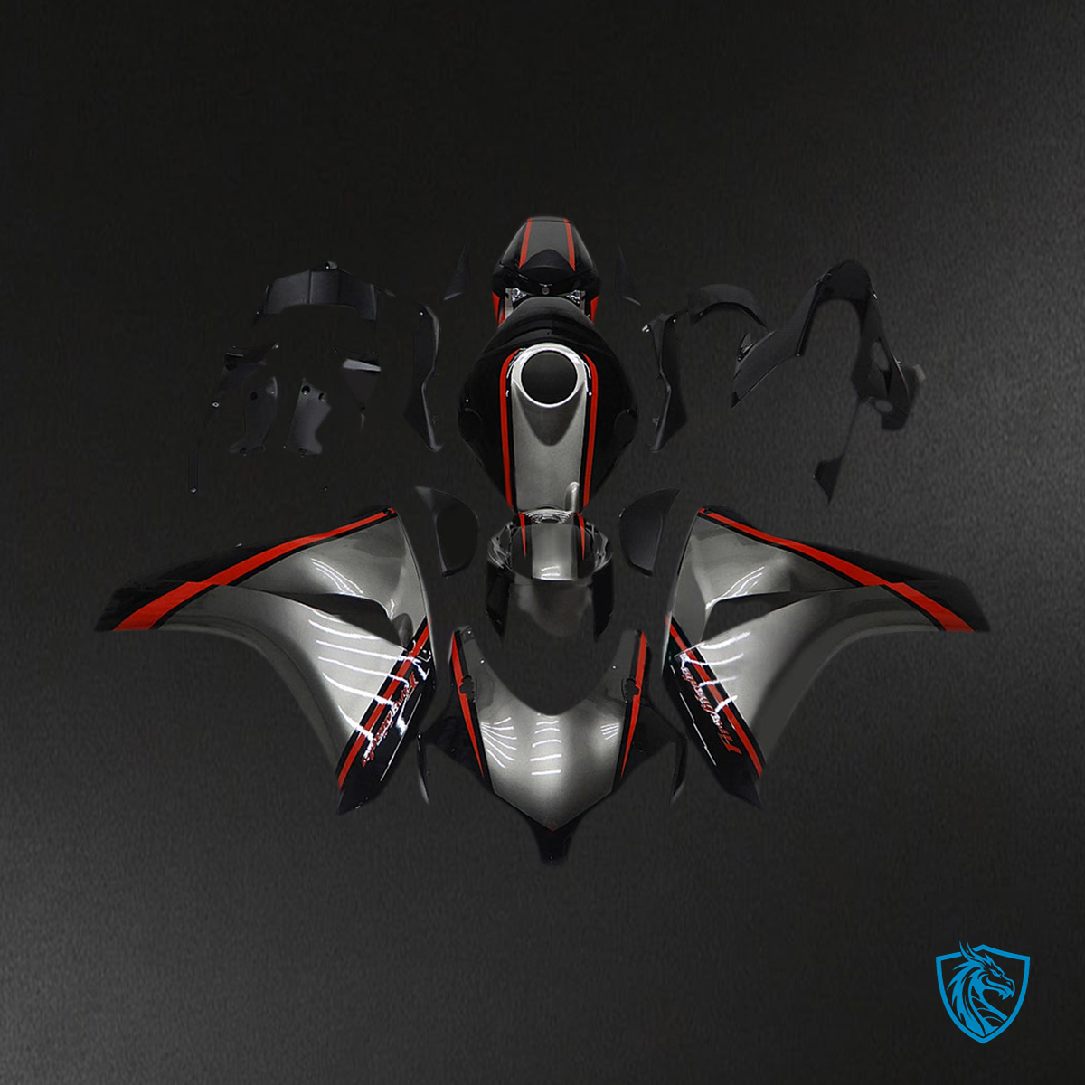 Honda CBR1000RR (2008-2011) Black & Red Fairing Kit - Aftermarket ABS Bodywork