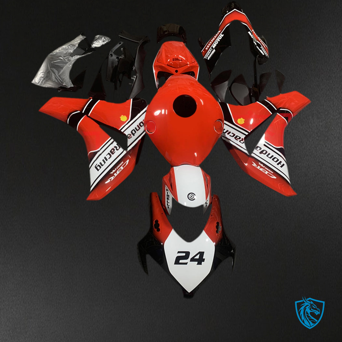 Honda CBR1000RR (2008-2011) Red & White - Custom ABS Fairing Kit