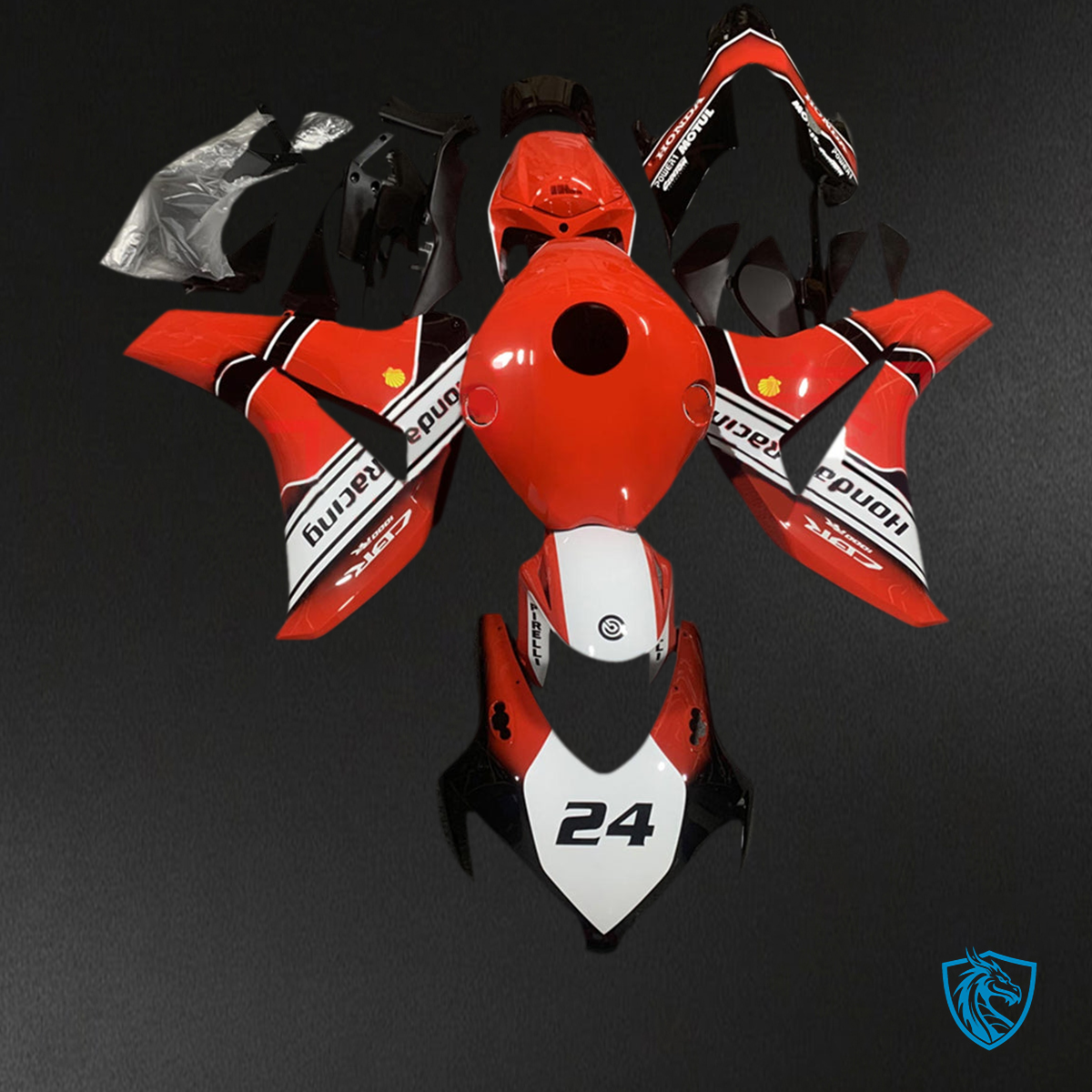 Honda CBR1000RR (2008-2011) Red & White - Custom ABS Fairing Kit