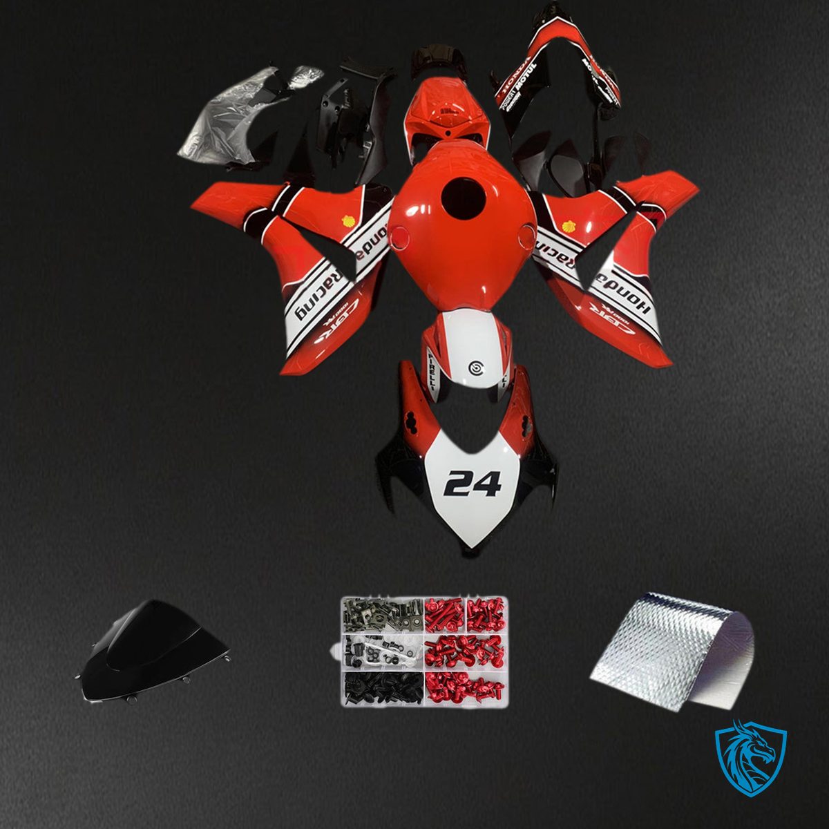 Honda CBR1000RR (2008-2011) Red & White - Custom ABS Fairing Kit