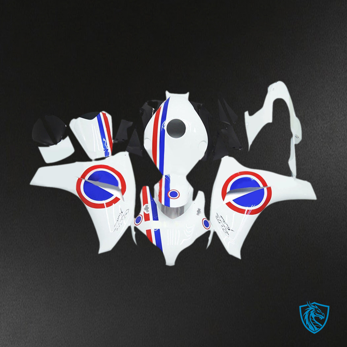 Honda CBR1000RR (2008-2011) White & Blue - MERGEment Motorcycle Fairings Kit